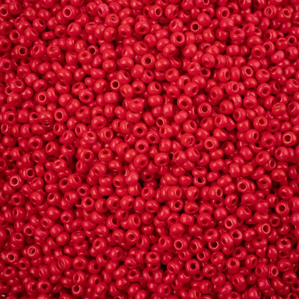 Preciosa Czech Glass, 8/0 Round Seed Bead, Terra Intensive Red (1 Tube)