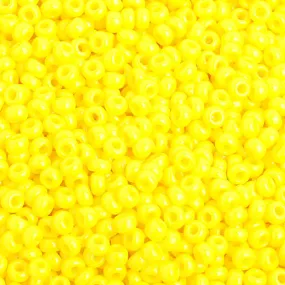 Preciosa Czech Glass, 8/0 Seed Bead, Opaque Lemon Yellow (1 Tube)