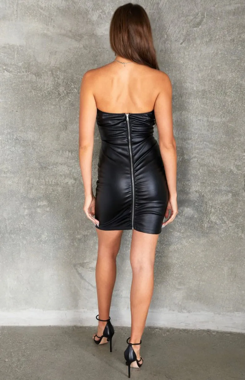 Putin leather tube dress