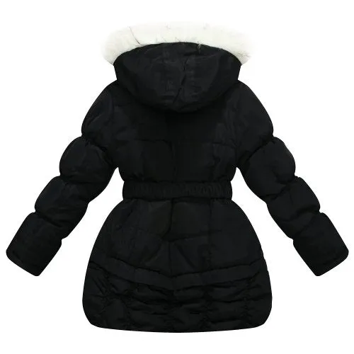 RH Puffer Winter Jacket Kids Girls Long Slim Hooded Warm Coat Ski 5-10T RH1118