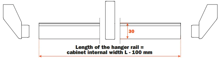 Salice Excessories Hanger Rail End Supports - Angled - No Back Cover