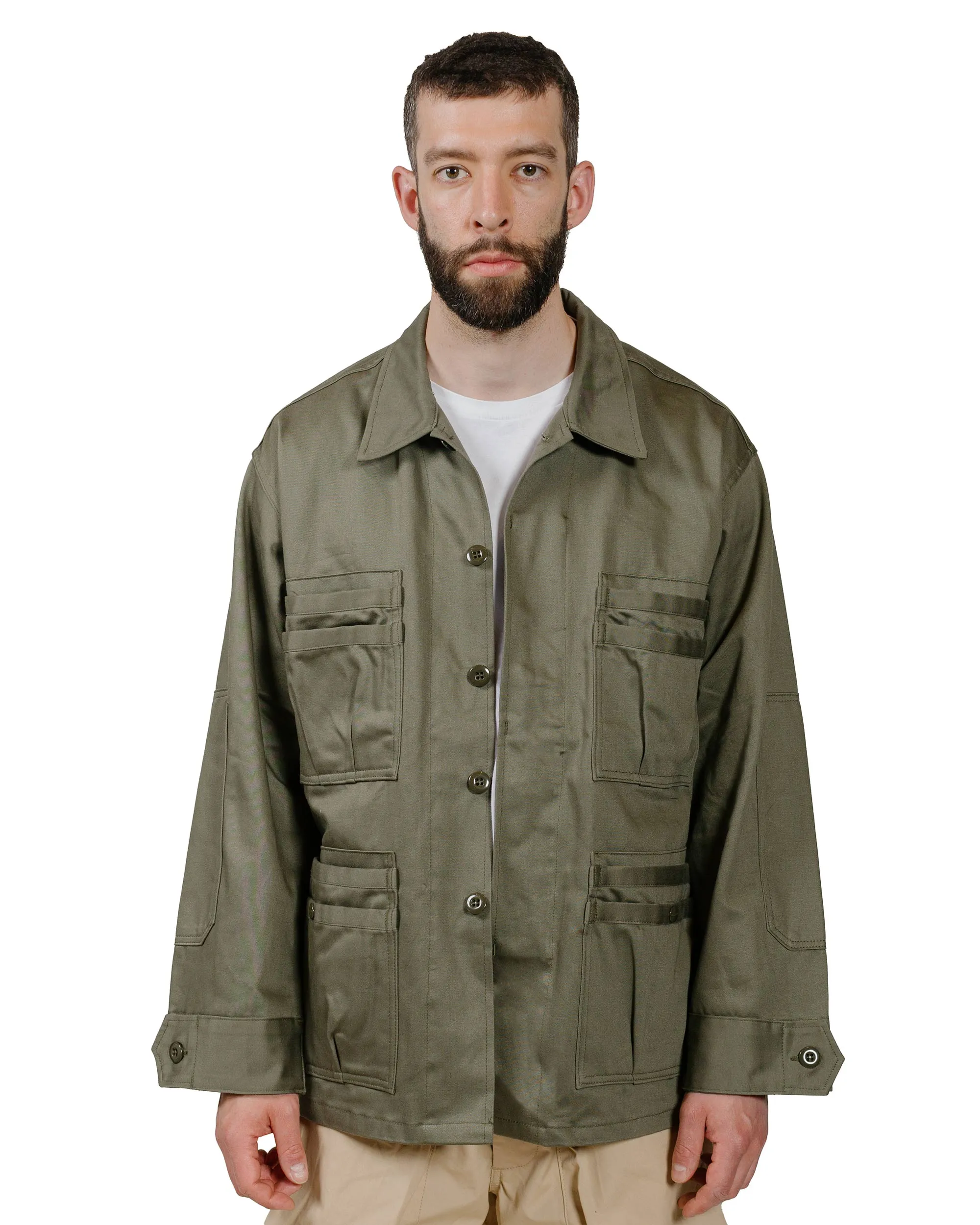 Sassafras Overgrown Fatigue Jacket Military Satin Olive