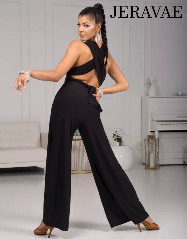 Senga Dancewear CALYPSO One Piece Jumpsuit with Strips of Material to Customize Your Look and Wide Leg Pants Available in Brown 