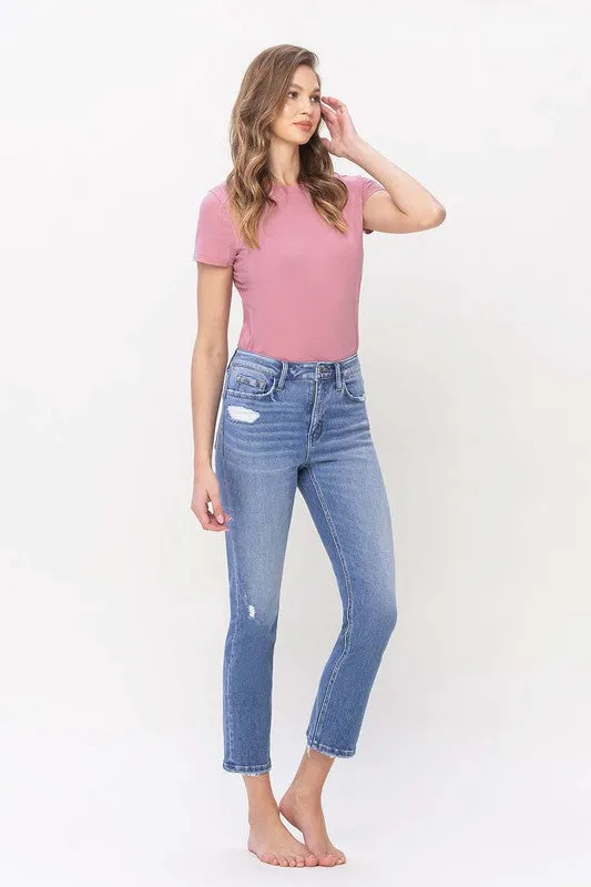 Serenity High Rise Slim Straight Jeans