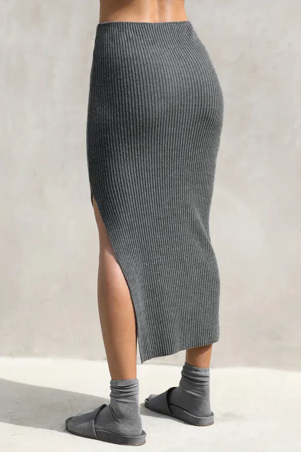 Side Slit Midi Skirt