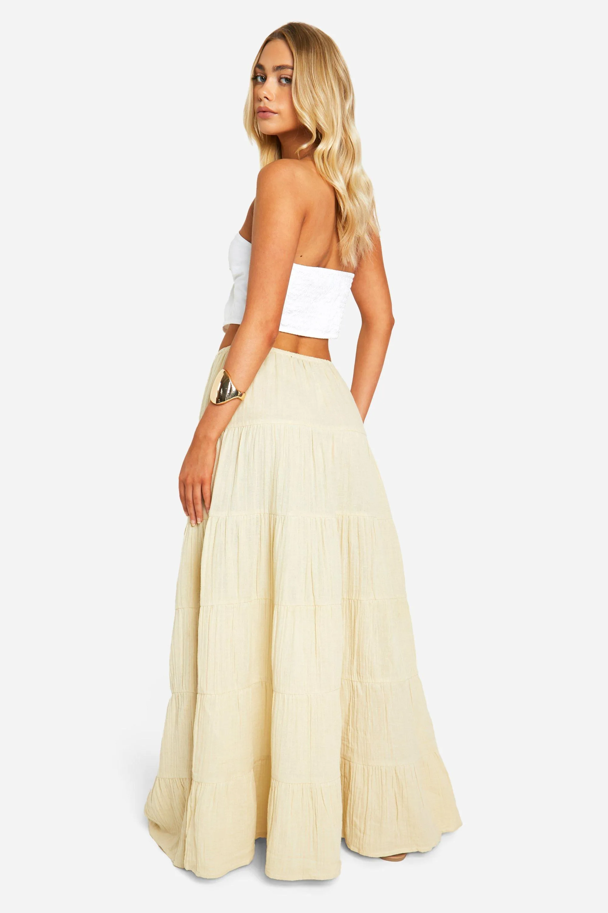 Skirts | Floaty Tiered Maxi Skirt | boohoo