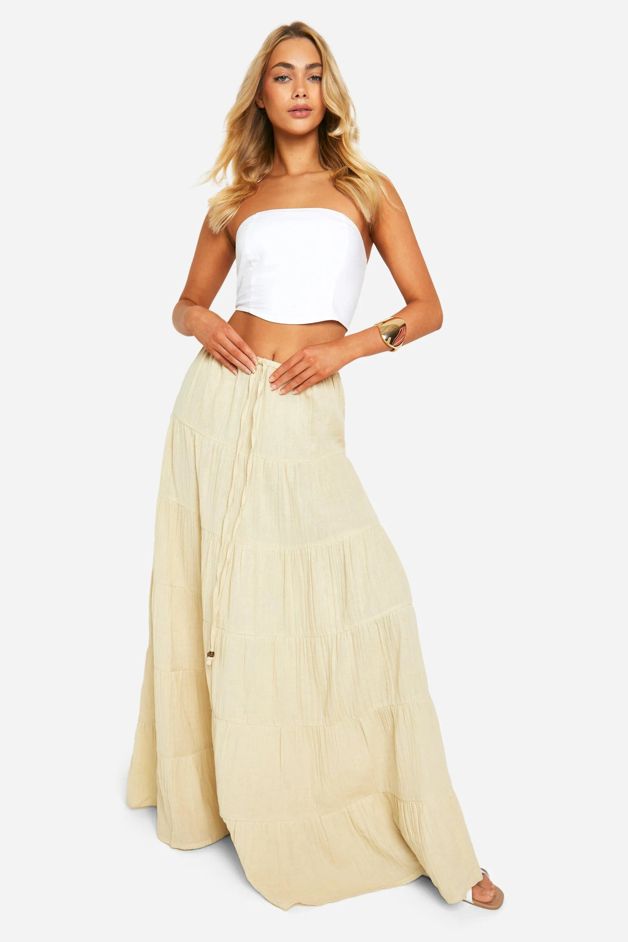 Skirts | Floaty Tiered Maxi Skirt | boohoo