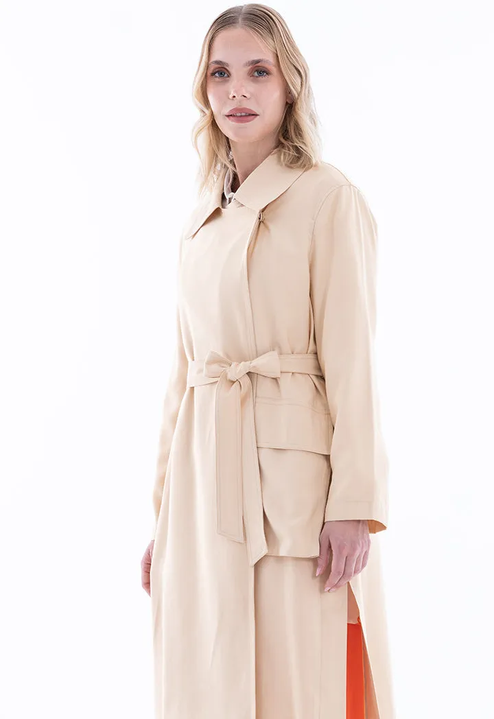 Solid Lightweight Side Slits Coat