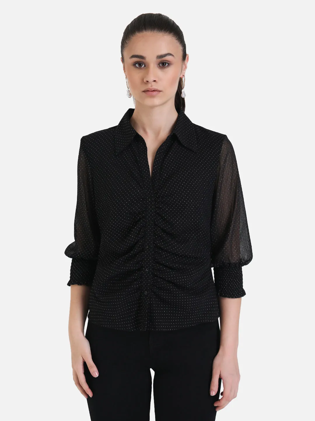 Studded Ruched Shirt