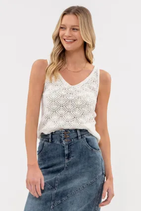 Sunshine Eyelet Knit Tank Top - 2 Colors