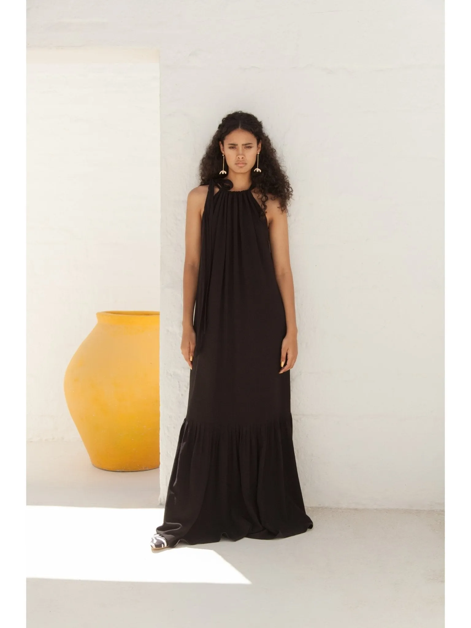 Sustainable Gnoor Dress - Solid Noir