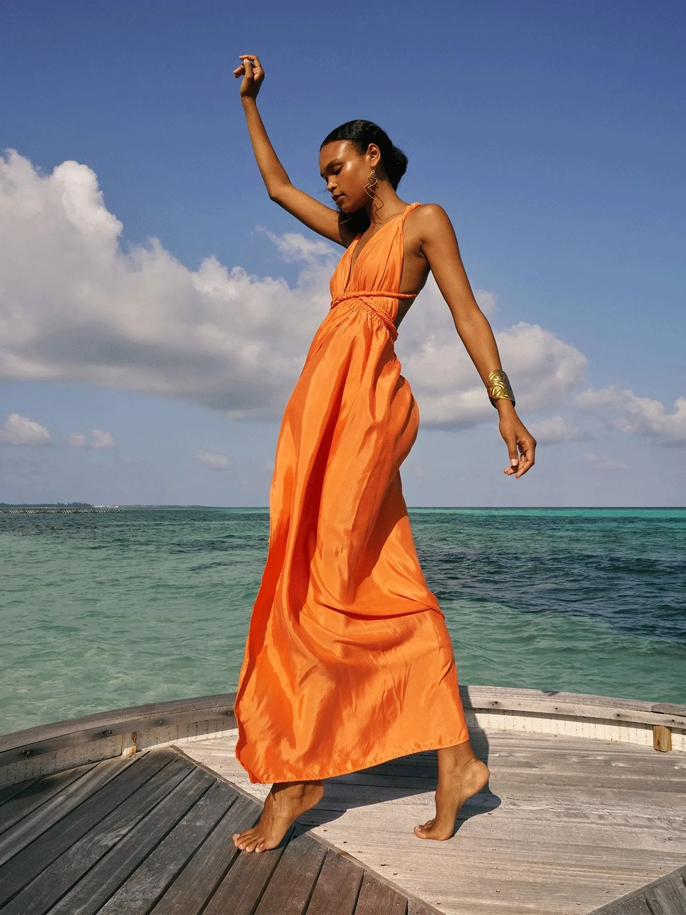 Sustainable Mailys Dress - Solid Coral