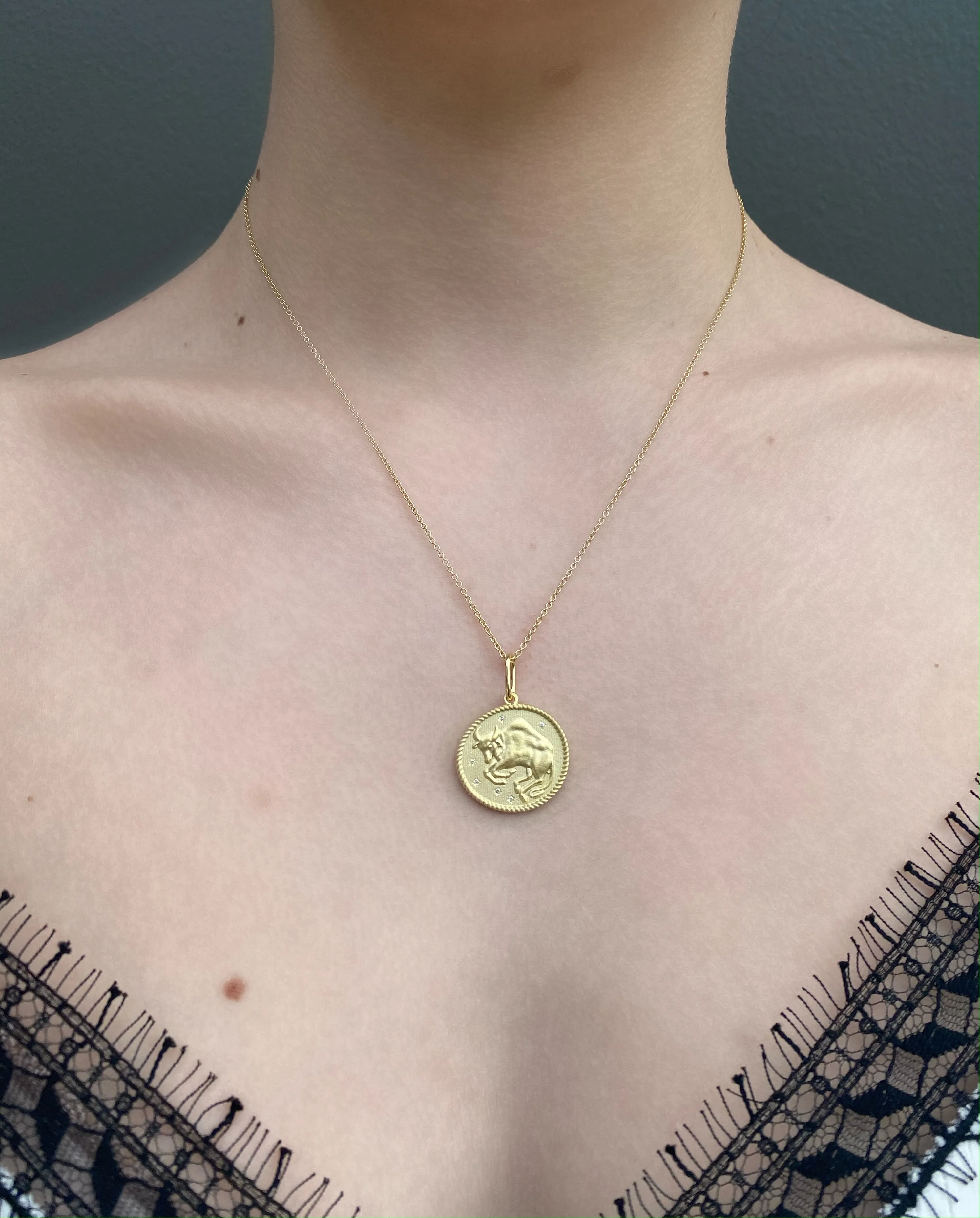 Taurus Double Sided Zodiac Pendant April 21 - May 21