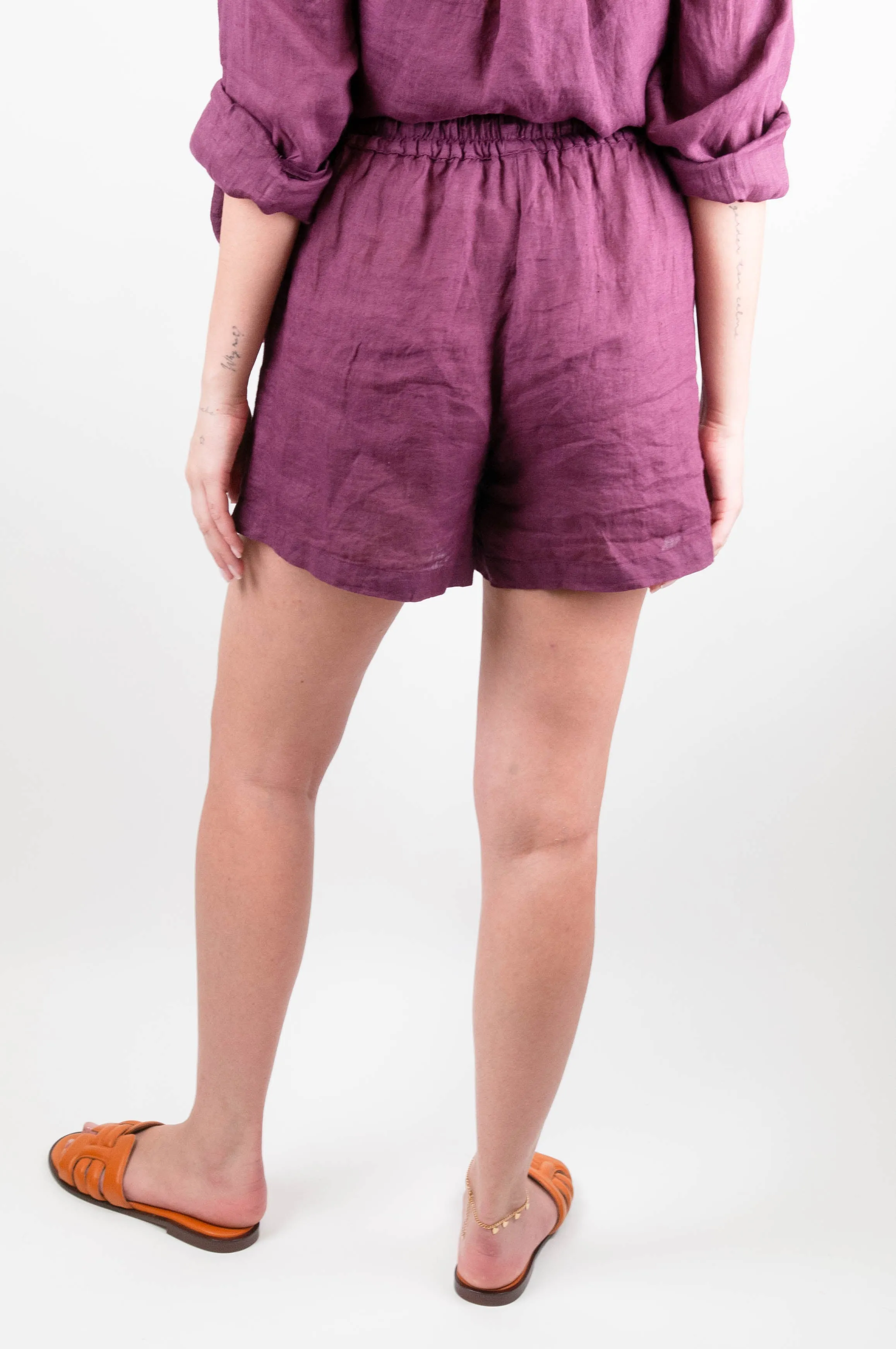 Tensione in - Shorts in puro lino con coulisse