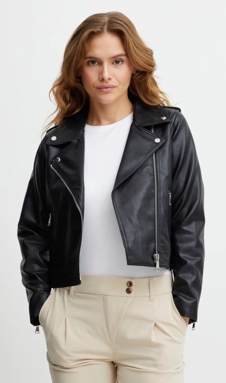 The Acomy Biker Jacket - Black