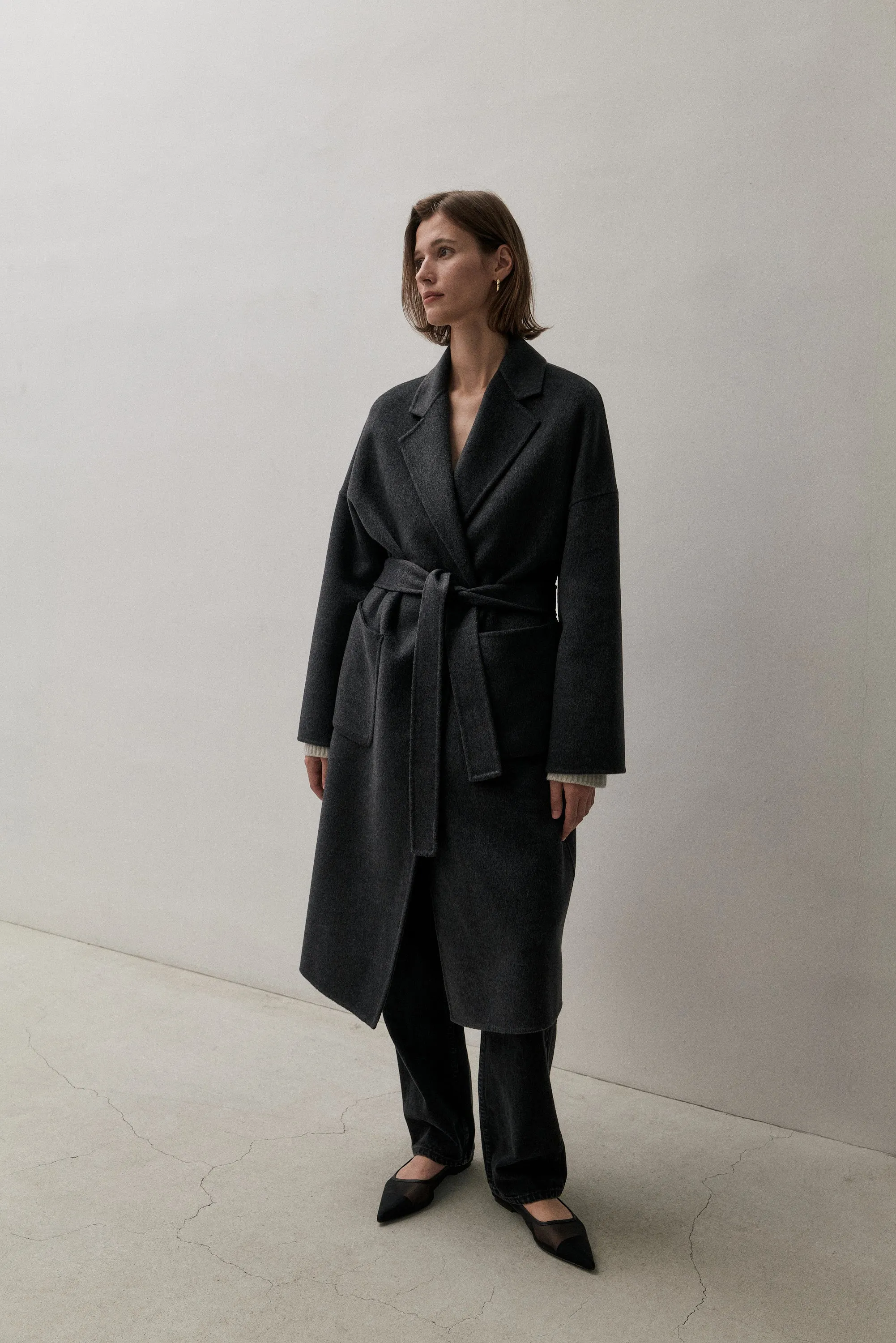 THE BOYFRIEND COAT - CHARCOAL