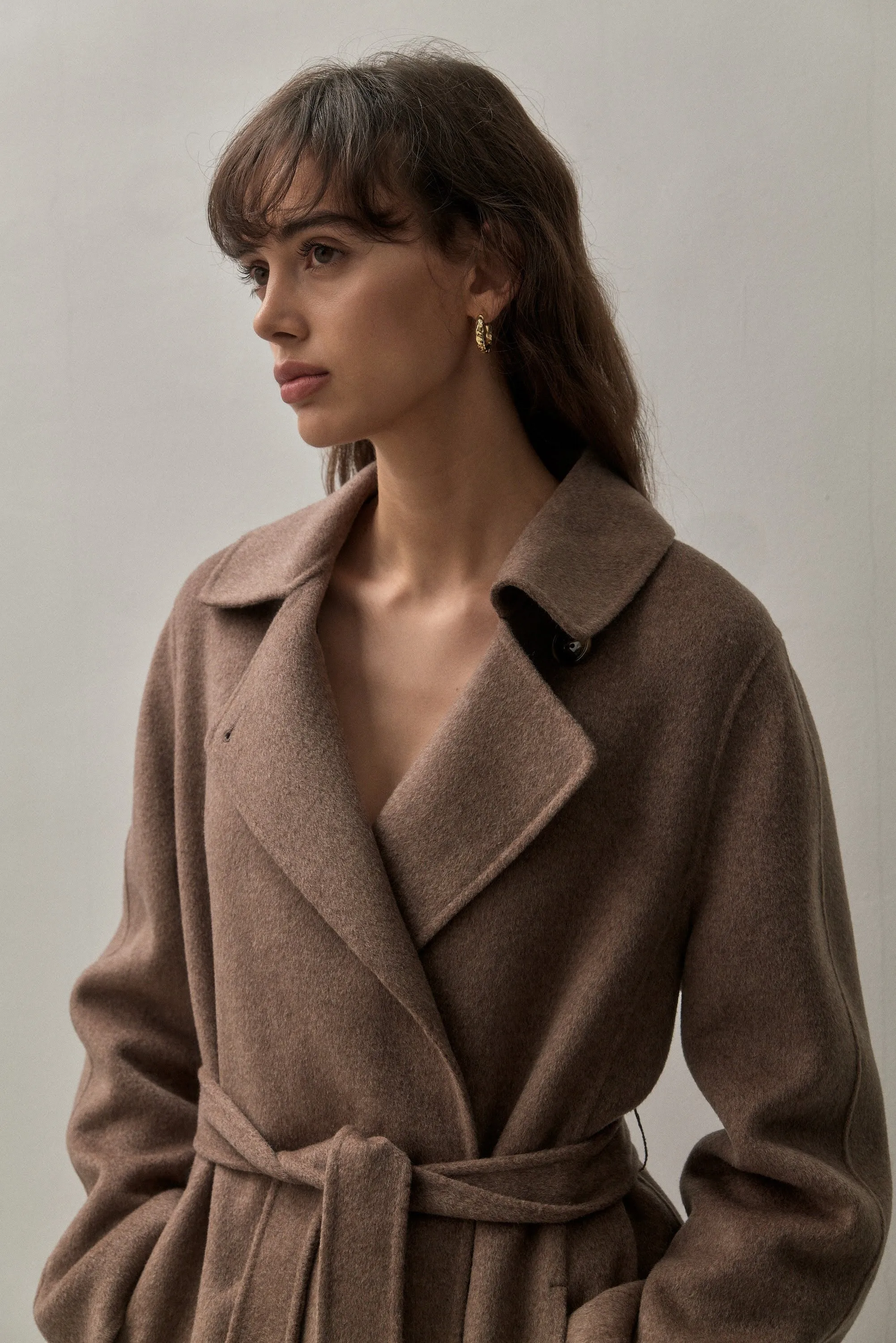 THE TAILORED COAT - CHOCOLATE MELANGE