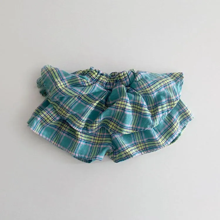 Toddler Hei Ruffle Layered Plaid Skirted Shorts (1-6y) - 2 Colors