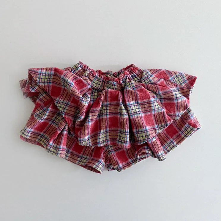 Toddler Hei Ruffle Layered Plaid Skirted Shorts (1-6y) - 2 Colors