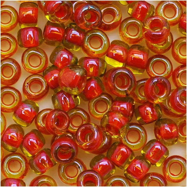 Toho Round Seed Beads 6/0 303 'Jonquil/Hyacinth Lined' 8 Gram Tube