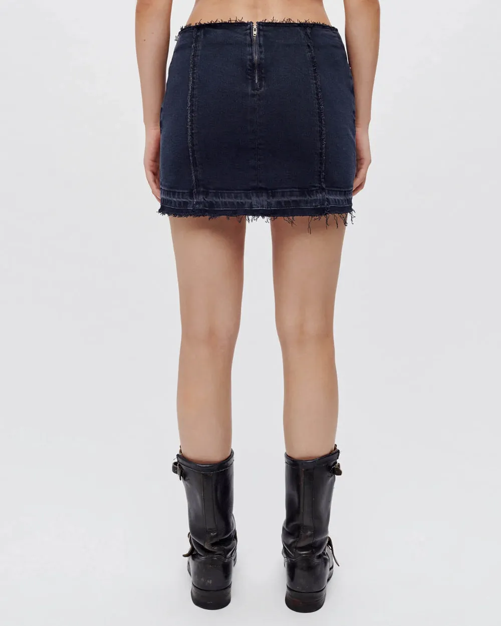 Tube Denim Mini Skirt in Blaken Blue