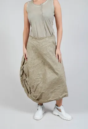 Tucked Fabric Skirt in Straw Cloud