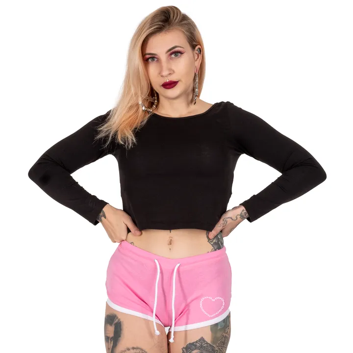 Unchain F Off Pink/White Short Shorts