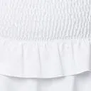 Unique Vintage Plus Size White Shirred Skirt Swim Bottom