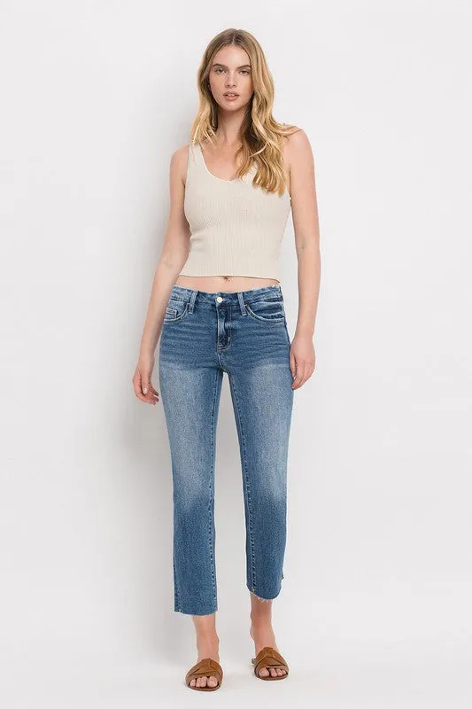 Vervet Mid Rise Crop Slim Straight Jeans