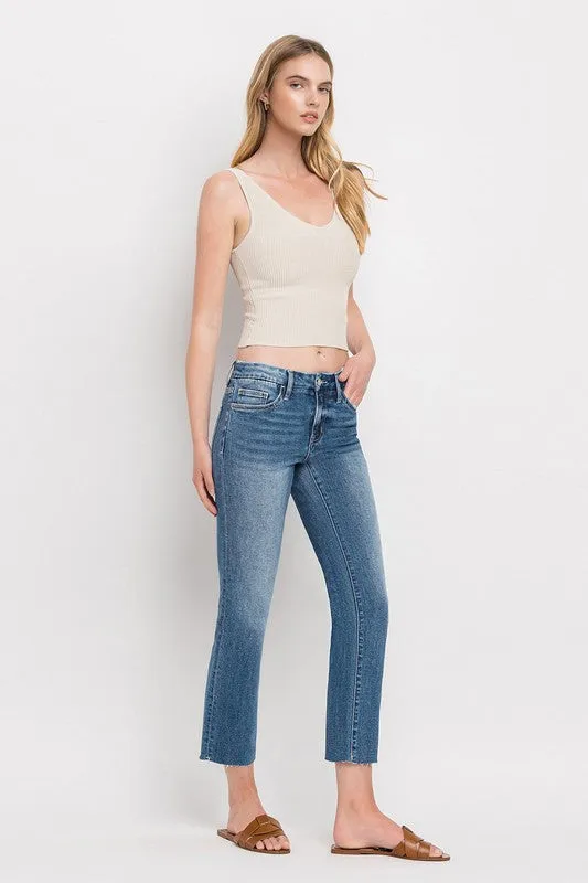 Vervet Mid Rise Crop Slim Straight Jeans