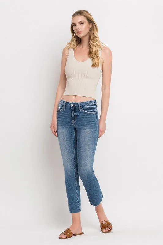 Vervet Mid Rise Crop Slim Straight Jeans