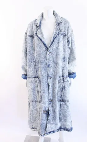 Vintage 80's Acid Wash Denim Sherpa Coat