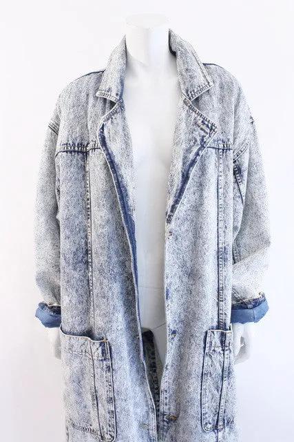 Vintage 80's Acid Wash Denim Sherpa Coat