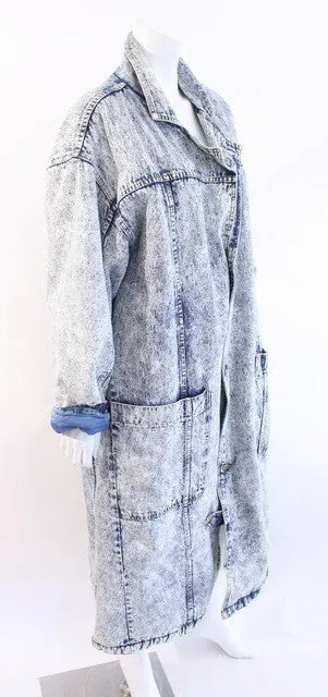 Vintage 80's Acid Wash Denim Sherpa Coat