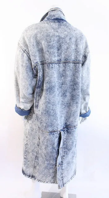 Vintage 80's Acid Wash Denim Sherpa Coat