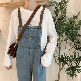 VINTAGE GIRL DENIM SUSPENDERS JEANS