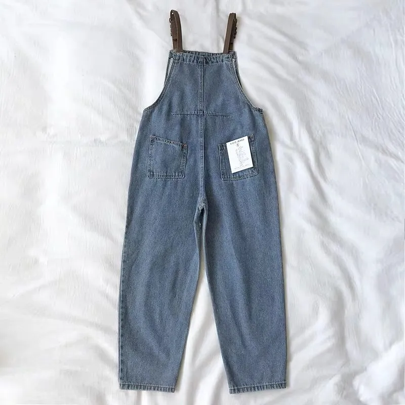 VINTAGE GIRL DENIM SUSPENDERS JEANS