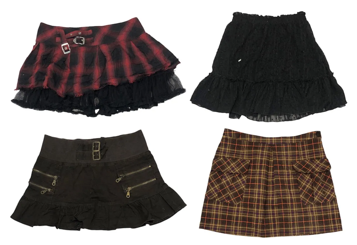 Vintage plaids x skirts 