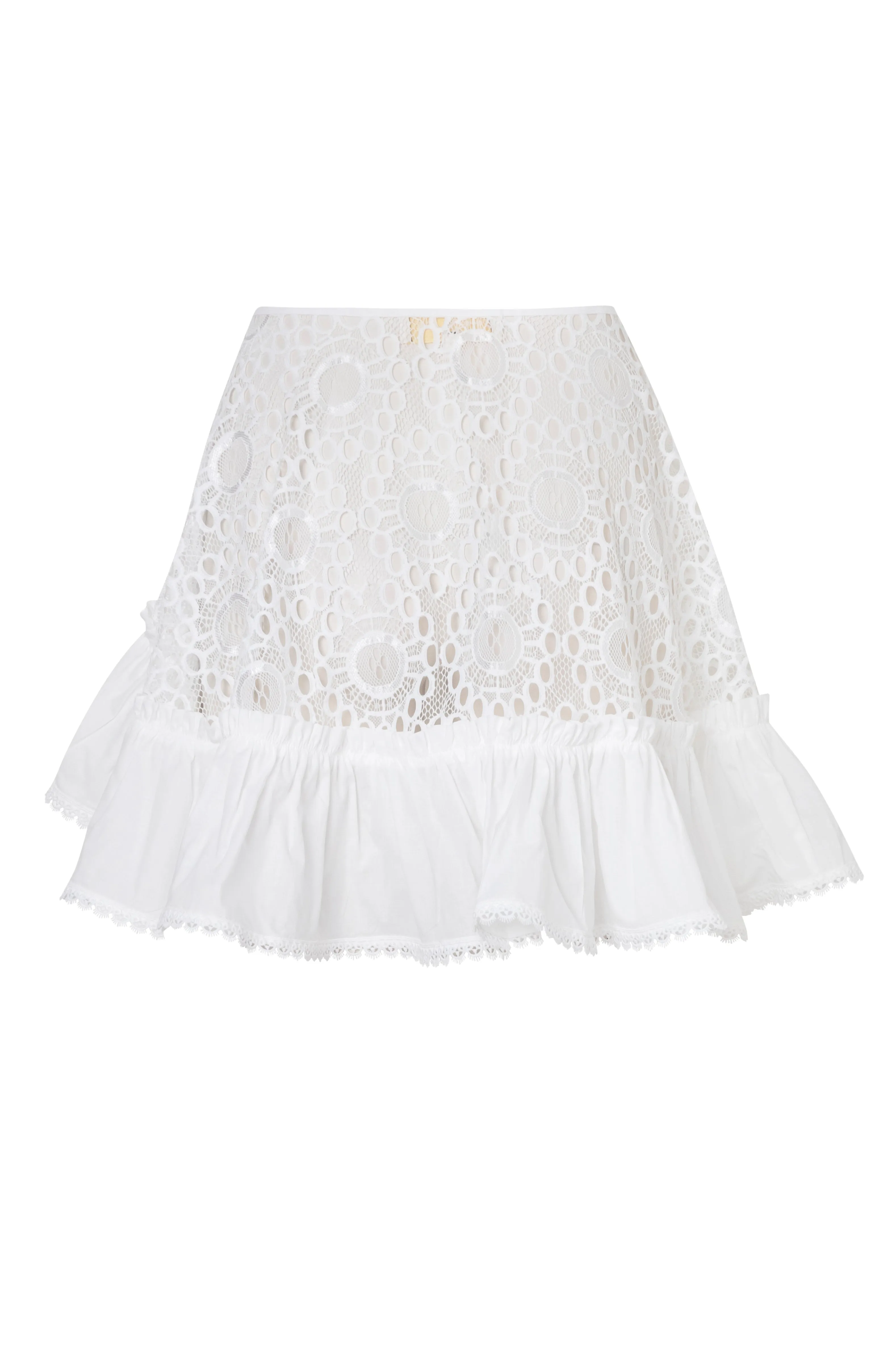 Waimari - Azure Wrap Mini Skirt - White