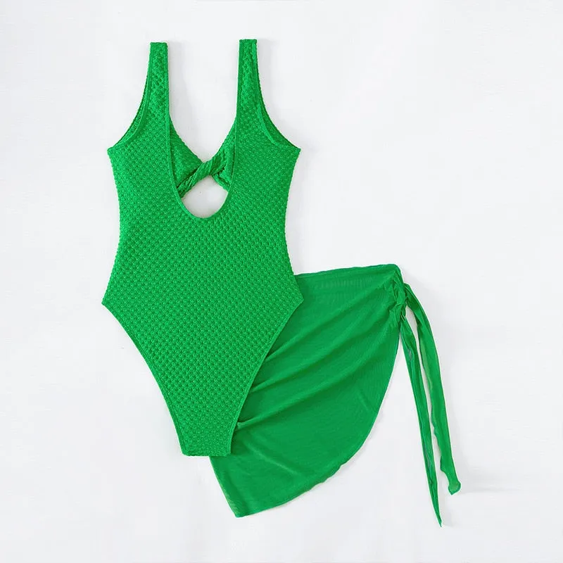 Women's Sexy Polyester Hollow Out Tummy Control One Piece Swimwear