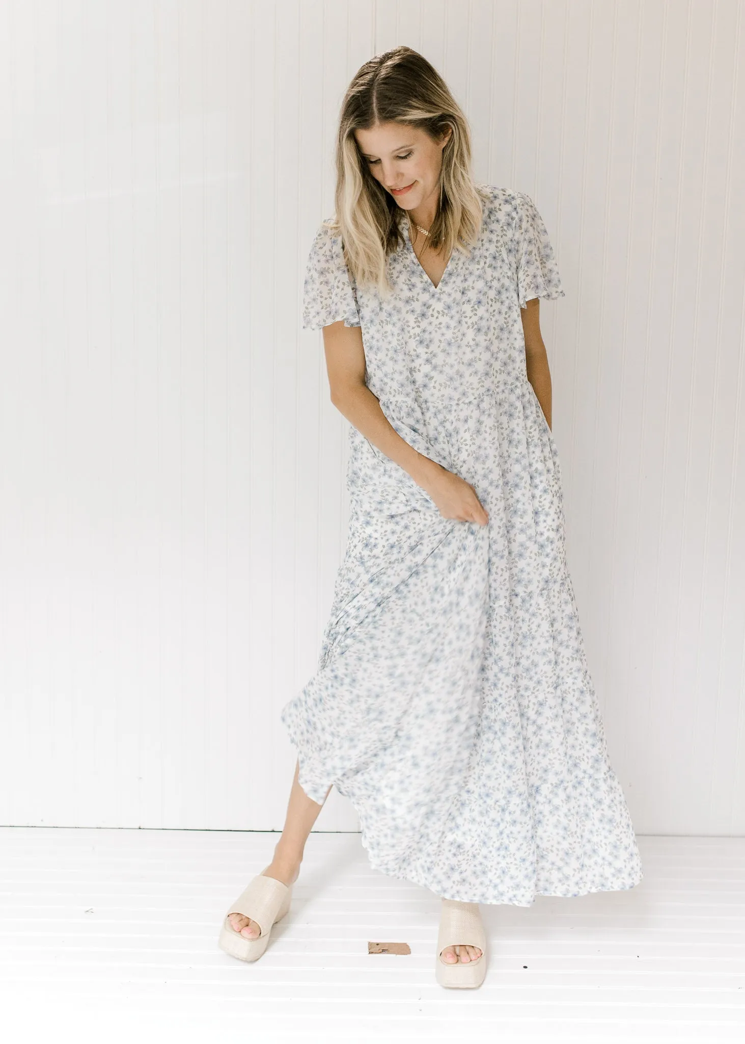 X Blue Shades Floral Maxi