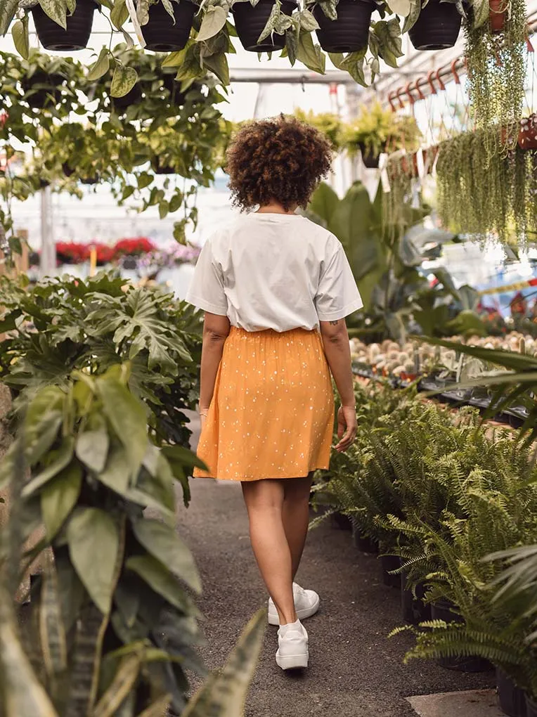 Yellow Lily Fluid Mini Skirt