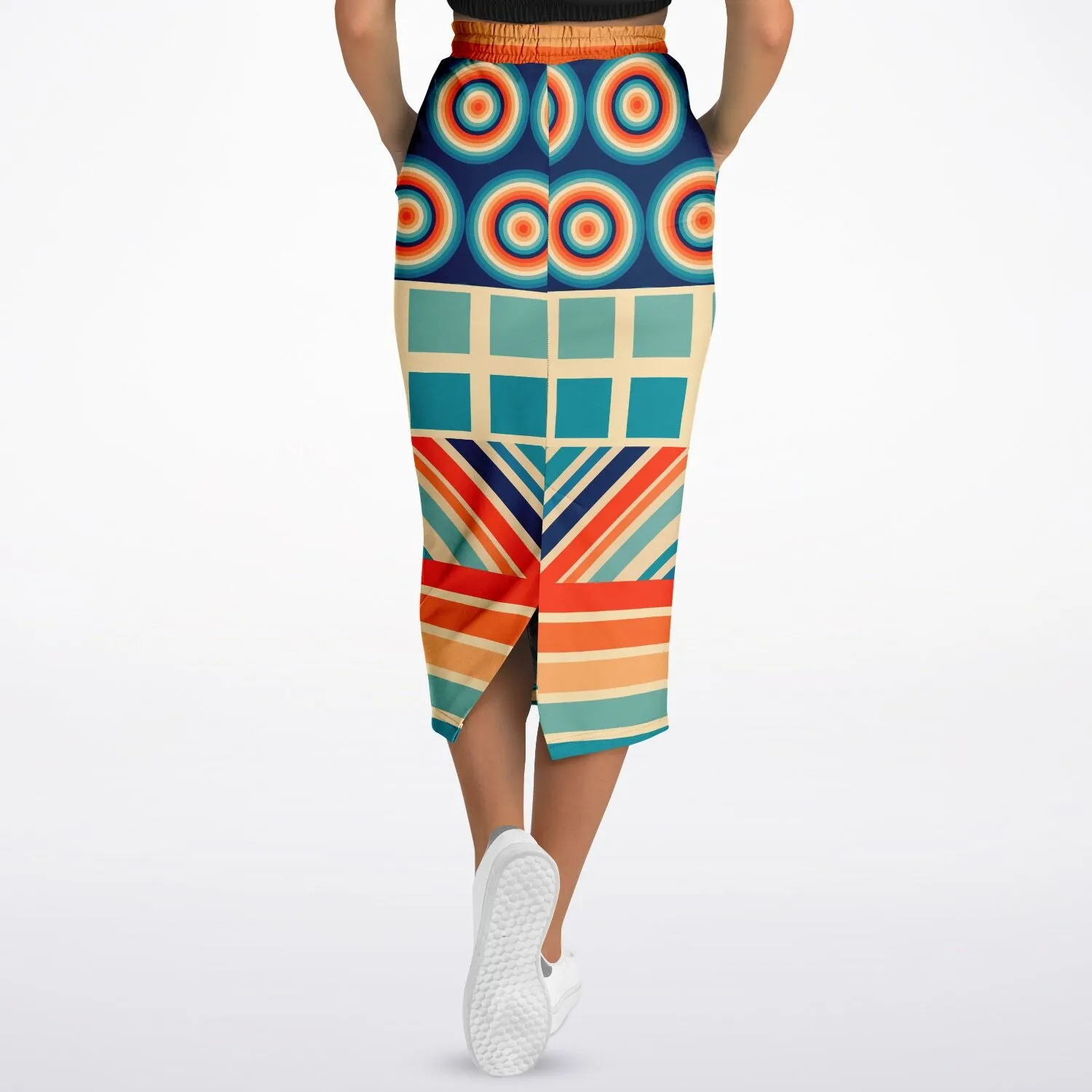 Ziggy Out Retro Eco-Poly Long Pocket Skirt